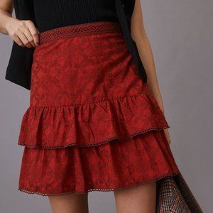 HTF Anthropologie Maeve Embroidered Mini Skirt